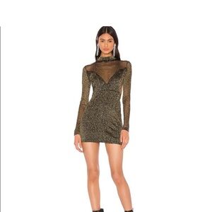 Superdown Revolve Metallic Gold Mini Dress